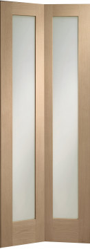 Image of PATTERN 10 GLAZED Bi-Fold Unfinished Oak Doors