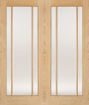 Image of LINCOLN Clear Glazed Pairs Unfinished Oak Interior Door 