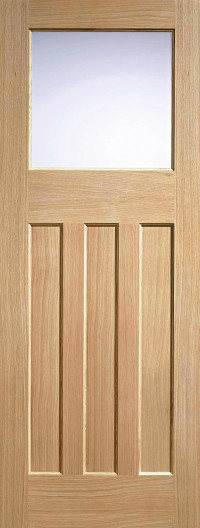 1930 DX Glazed Frosted Unfinished Oak Interior Door image