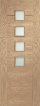 Image of Palermo 4 Glazed Oak FD30 Door