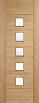 Image of CARINI 5L Glazed Unfinished Oak Interior Door